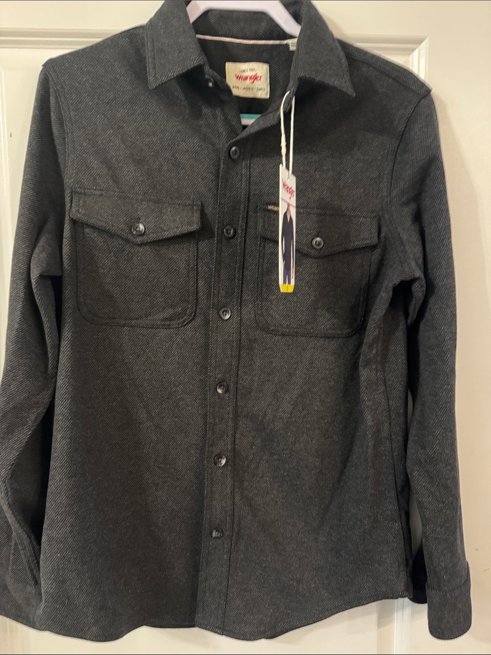 Wrangler Charcoal Button-Up Shirt Jacket
